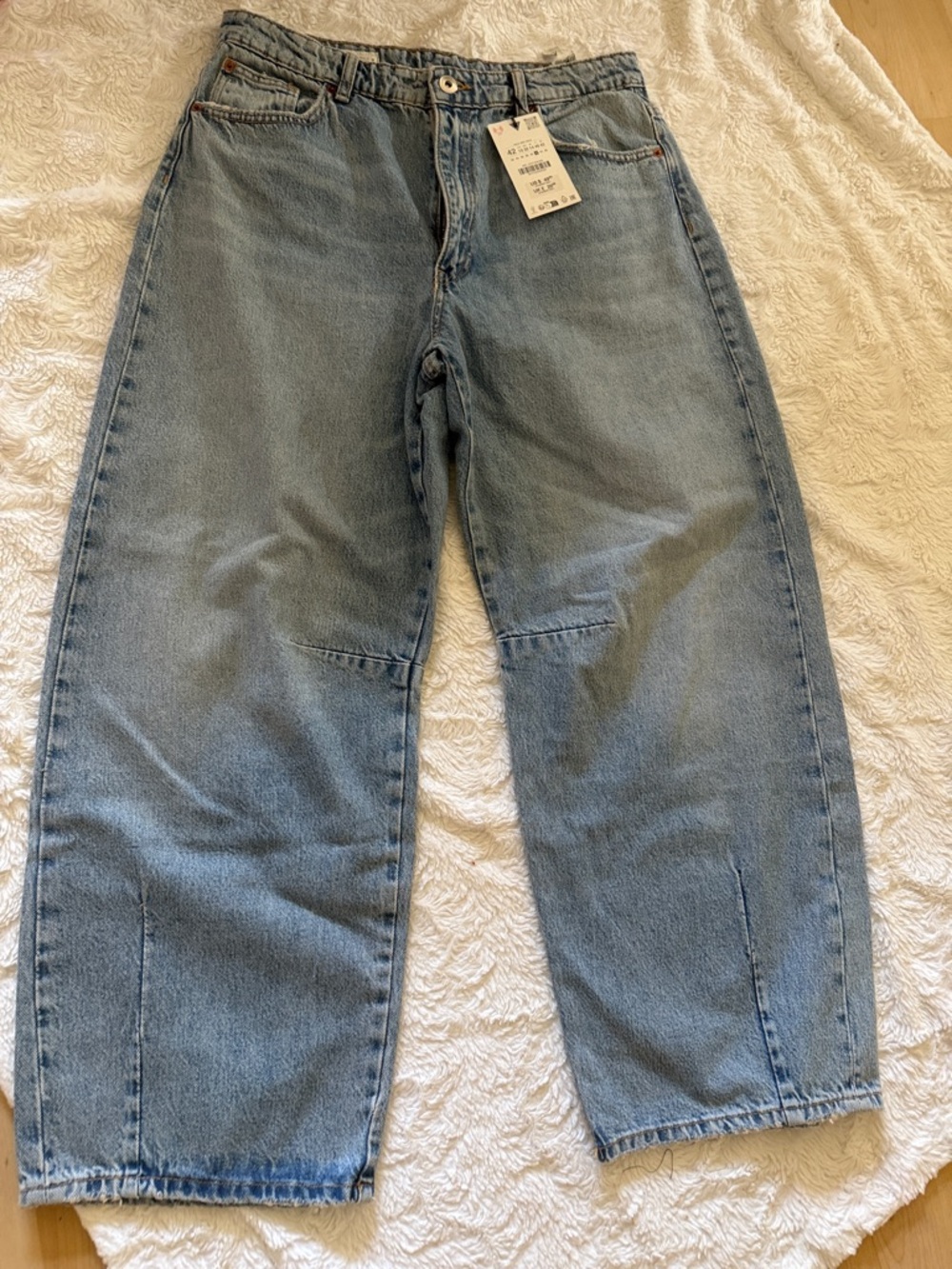 Zara Light Blue Wide Leg Jeans